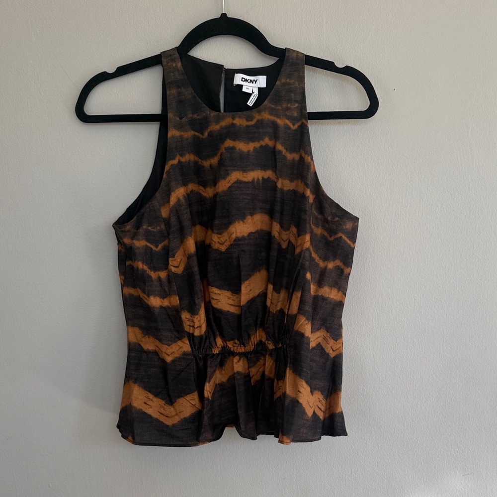 DKNY Gathered Front Cotton Voile Tank